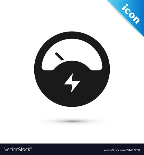 Grey Ampere Meter Multimeter Voltmeter Icon Vector Image