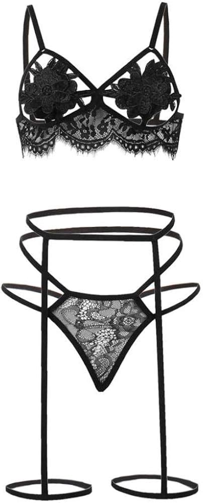 Qqqqc Completini Intimi Lingerie Sexy Da Donna Giarrettiera Bondage Senza Fili Reggiseno In