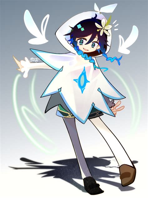 Venti Wind Wisp Outfit Genshinimpact Cute Drawings Character Art