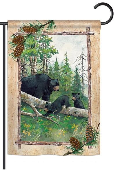 Black Bear & Cubs Garden Flag & more garden flags at FlagsForYou.com