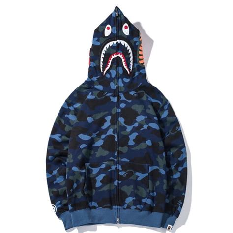 Nueva Chamarra Bape Shark Camuflaje Sudadera Con Capucha Hombres