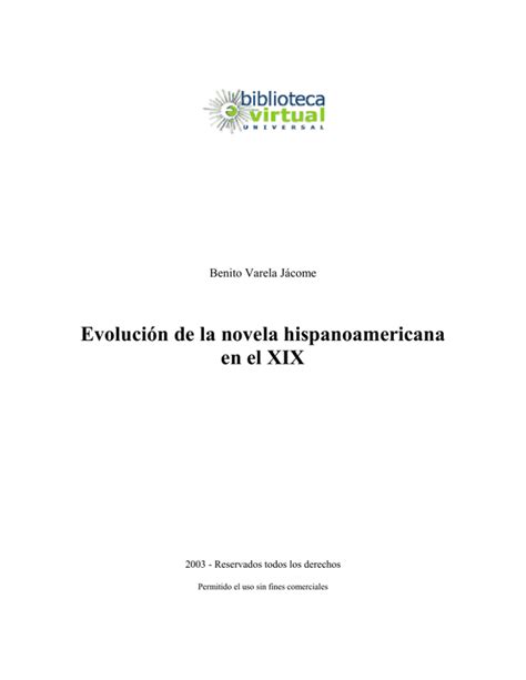 Evolución de la novela hispanoamericana en el XIX