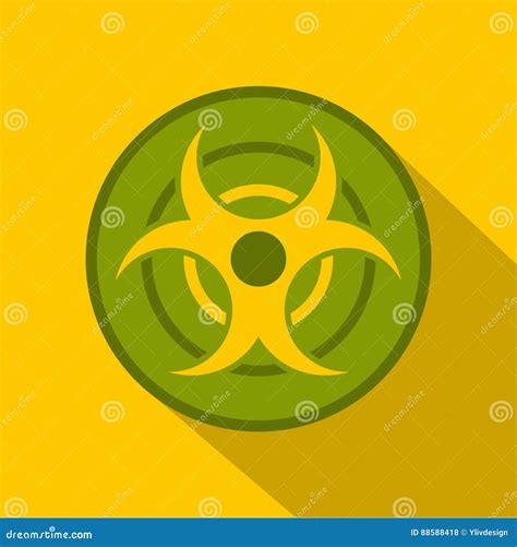 Biohazard Symbol Icon Flat Style Stock Vector Illustration Of Icon