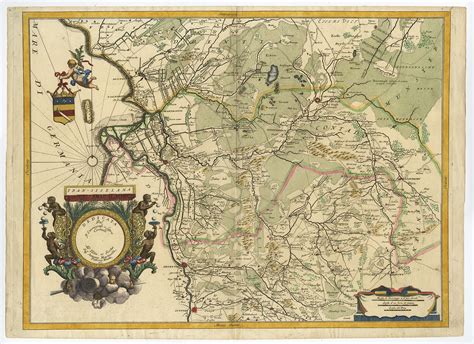 Antique Map of the Province of Overijssel by Coronelli (c.1692)