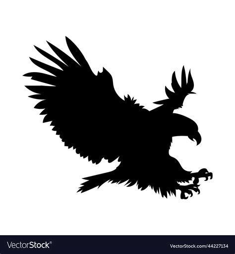 Eagle flying silhouette Royalty Free Vector Image