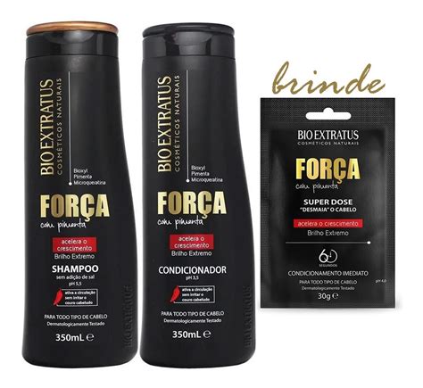 Kit Força Pimenta Bio Extratus Shampo Cond Crescimento 350ml Frete grátis