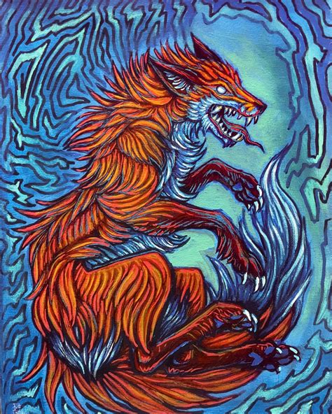 Screaming Fox Original Painting on Canvas - Etsy