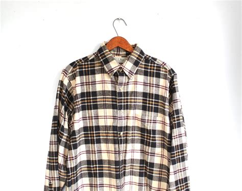 Sale / Vintage LL Bean flannel shirt. Men's med. Black