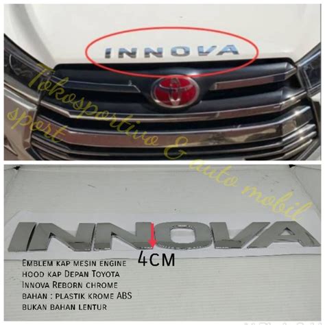 Jual Emblem Logo Lambang Tulisan Huruf Stiker Kap Mesin Toyota Innova