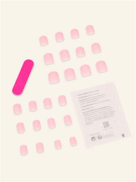 Get Glamorous With 24pcs Short Square Baby Pink Solid Matte Fake Nail