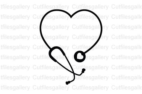 Nurse Heart Stethoscope Svg For Cricut