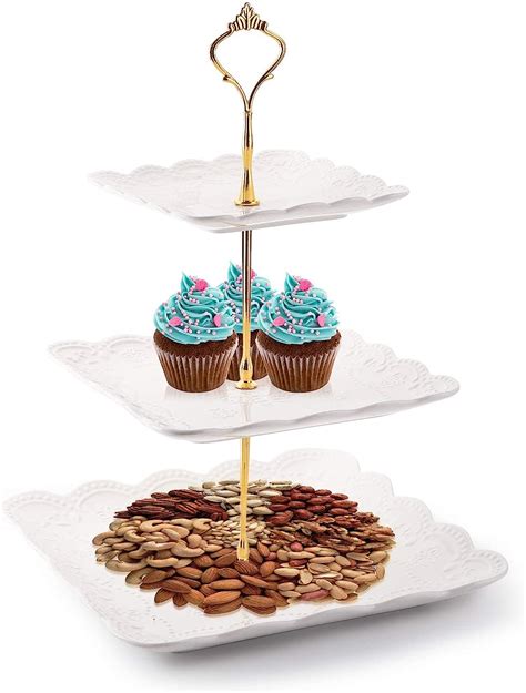 Kitchen Dining Tebery Pack Ceramic Cake Stand Dessert Display Tower