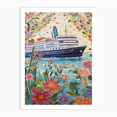 Mediterranean Cruise Ship Vintage 3 Art Print | Art prints, Ship ...