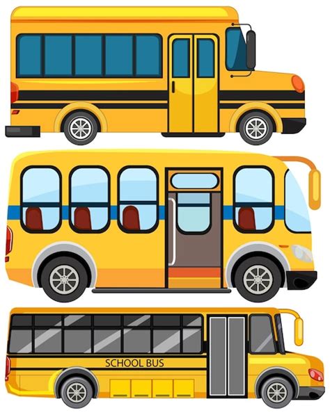 Set Of Red City Bus With Cartoon Style Graphic By Aghadhia Art Clip