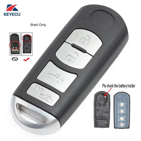 KEYECU Replacement Remote Car Key Shell Case Fob 4 Button For Mazda 3 5