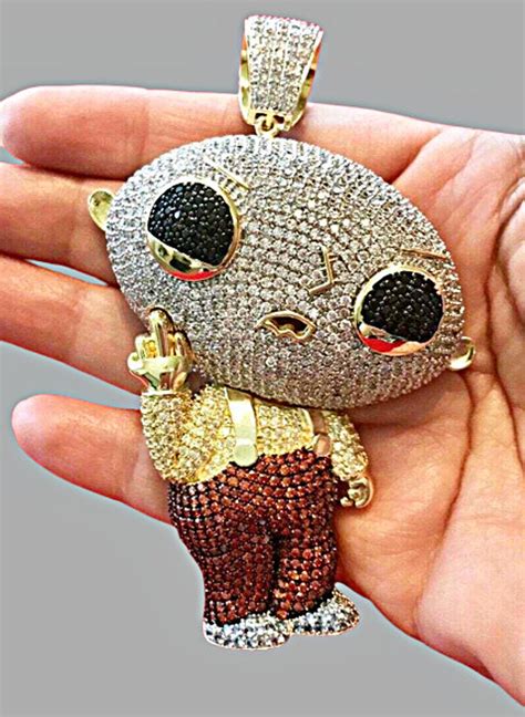 Custom Cartoon Character Iced Out Unisex Hip Hop Pendant 925 Etsy