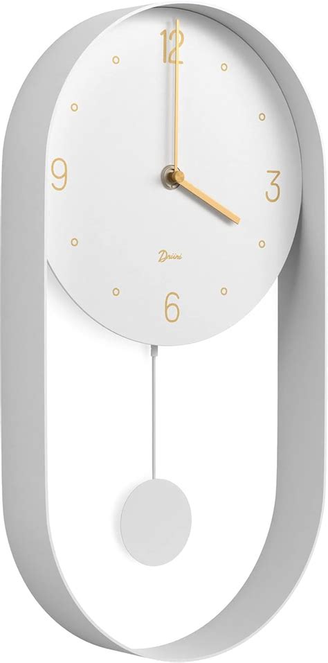 Driini Reloj De Pared Moderno De P Ndulo Blanco Amazon Mx