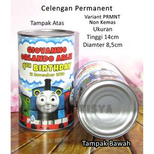 Jual Souvenir Celengan Kaleng Ultah Custom Buka Tutup Permanent