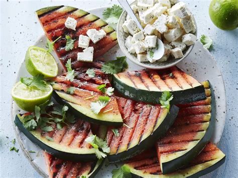 Gegrilde Watermeloen Van De Barbecue Boodschappen