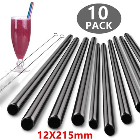 Mm Eco Friendly Reusable Stainless Steel Drinking Straws Set Bent