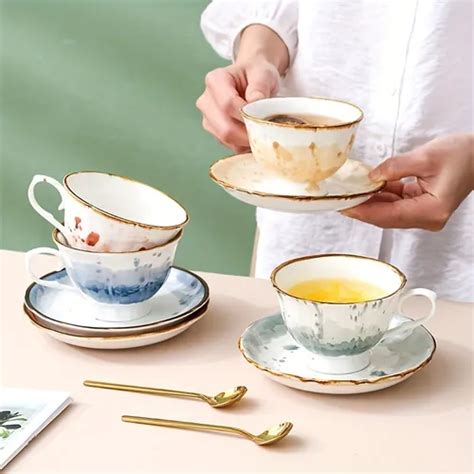 Ceramic Tea Cup And Saucer Set Temu