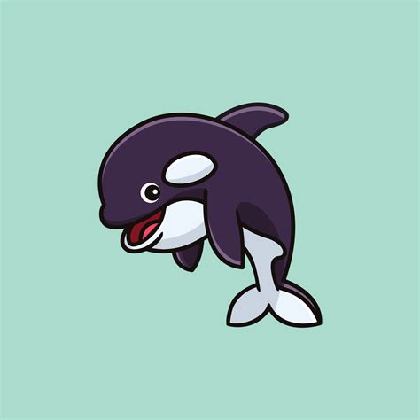 cute orca whale cartoon character illustration 7736183 Vector Art at ...