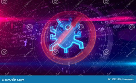 Antivirus Icon On Digital Background Stock Illustration Illustration