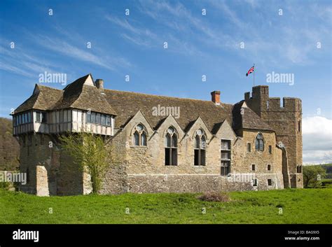 UK England Shropshire Stokesay Castle Fortified Manor House Stock Photo