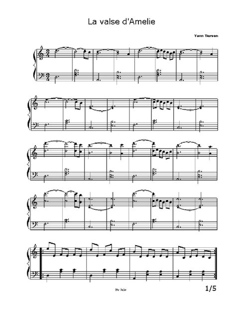 Amelie Piano Sheet Music | PDF