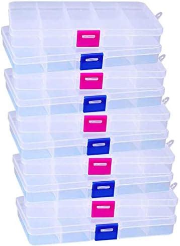 ilauke Lot de 6 Boîte de Rangement Plastique 15 Grilles Diviseurs à