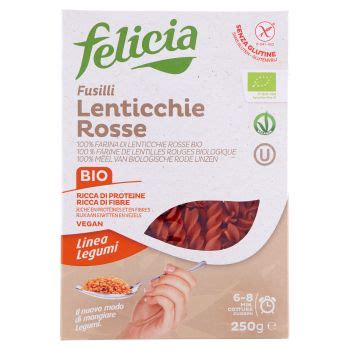 Felicia Linea Legumi Fusilli Di Farina Di Lenticchie Rosse Biologiche