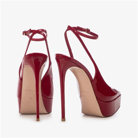 Red Patent Leather Platform Slingback Le Silla