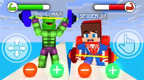 Jj Spider Man Vs Mikey Hulk Muscle Rush Game Maizen Minecraft Animation Youtube