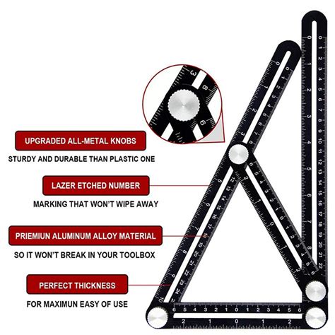 Plegable Multi Angulo Regla De Medidas Para Artesano Carpintero