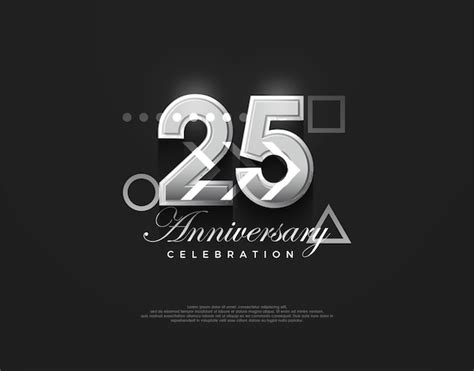 여성스러운 핑크 색상의 아름다운 25주년 축하 디자인 인사말 및 축하를 위한 프리미엄 벡터 배경 프리미엄 벡터