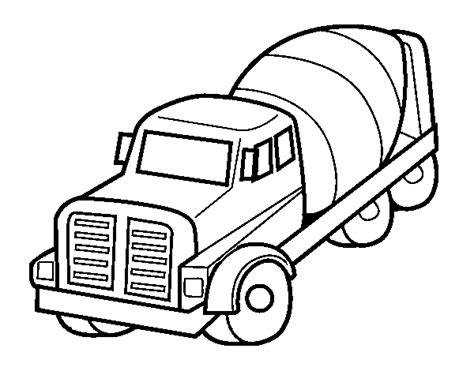 Concrete Mixer Truck Coloring Page