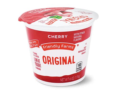 Low Fat Yogurt Peach Or Cherry Friendly Farms Aldi Us