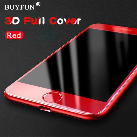 For iphone 7 plus Screen Protector 3D glass Full Cover Film Red ...