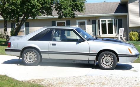 Silver 1984 Ford Mustang GT Turbo Hatchback