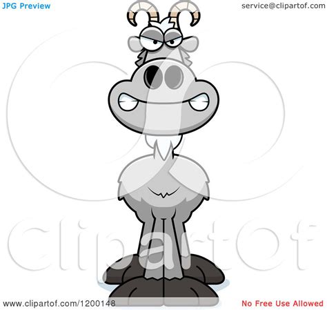 Cartoon Of A Mad Gray Goat Royalty Free Vector Clipart By Cory Thoman 1200148