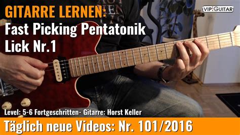 GITARRE LERNEN Fast Picking Pentatonik Rock Lick Nr 1 YouTube