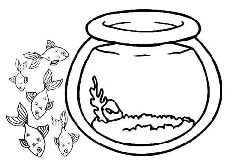 Printable Fish Bowl Coloring Page - Free Printable Coloring Pages for Kids