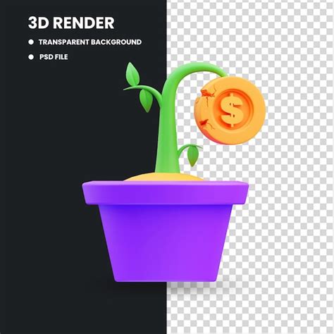 Premium Psd 3d Render Illustration Of Money Plant Icon Failed Investment Financial Crisis