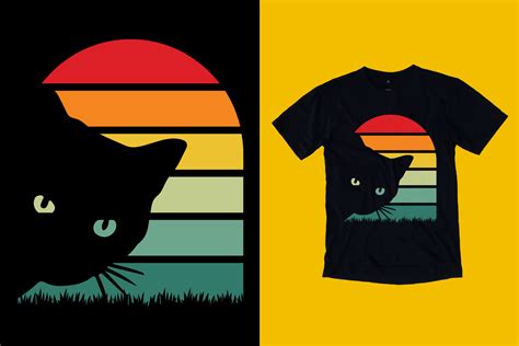 Vintage Retro Cat T Shirt Design For Cat T Shirt Design Vector