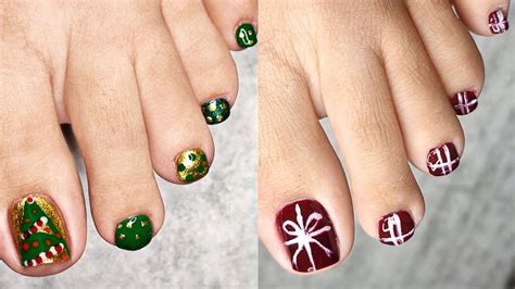 Best And Easy Foot Nail Art For Xmas And New Year Festive Toe Nail Art