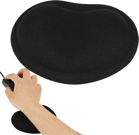 Uxcell Desktop Laptop Wavy Mouse Gel Pad Wrist Rest Support Black