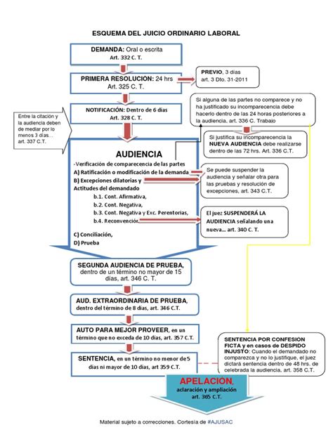 Esquema Del Juicio Ordinario Laboral Separación De Poderes Derecho