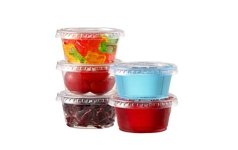 Airtight and stackable clear PET 1oz plastic portion cups with lids ...