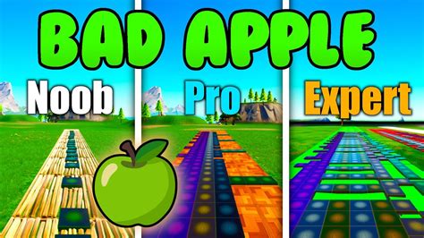 Bad Apple Noob Vs Pro Vs Expert Fortnite Music Blocks Youtube