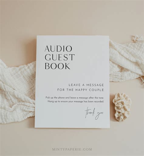 Audio Guest Book Sign Telephone Guestbook Leave A Message Etsy